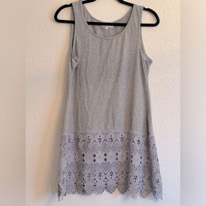 Pretty Angel Gray Lace Hem Sleeveless Dress Size lg Xlg